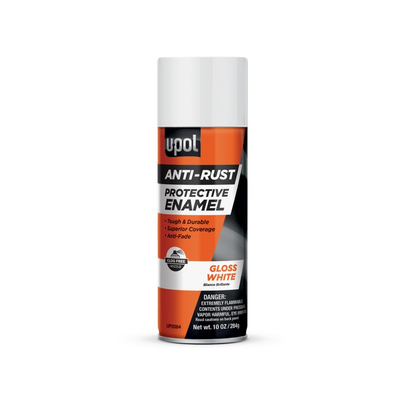 U-POL Anti Rust Protective Enamel Spray, Long-Lasting & Durable Vehicle Spray Paint With Anti-Fade Technology, Gloss White Spray - Image 1